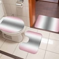 thumbnail image 5 of Abstract Bathroom Rugs Set Gray Pink Gradient Ombre Non Slip Absorbent Soft Bath Mats 3 Piece Set with Bathroom Rug, U-Shaped Floor Mat, Toilet Seat Cover Large Size, 5 of 9
