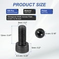 thumbnail image 2 of Uxcell Hex Socket Head Cap Screws Bolts, Carbon Steel Socket Drive Screws, Black Oxide Full Threads M5 x 12 mm 100, 2 of 7