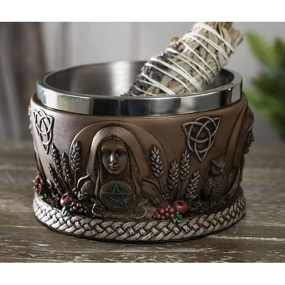 Wicca Metaphysical Triple Goddess Mother Maiden Crone Smudging Smudge Bowl