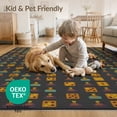 thumbnail image 4 of ODIKA 5'x7' Washable Area Rug Gamer Vintage Dice Video Grid Pixelated Throw Alfombra Arcade for Guest Room, Lounge, Apartment, Non-Slip Low Profile, Stain Resistant, 4 of 7