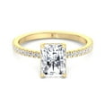 thumbnail image 3 of Harvey - Moissanite Radiant Cut Lab Diamond Hidden Halo Engagement Ring with PavÃ© Band, 3 of 5