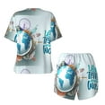 thumbnail image 6 of "Wukai Let's go Travel Around the World Women's Pajama Set - Short-Sleeve Top and Shorts with Elastic Waistband and Pockets for Loungewear, Yoga, and Casual Wear-3X-Large, 6 of 8