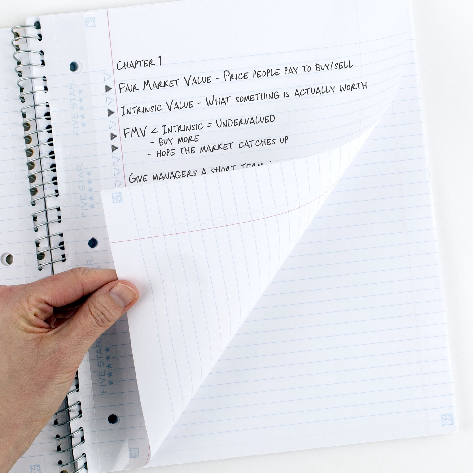 Five Star Reinforced Insertable Notebook Paper, College Ruled, 8.5" x 11", 75 Sheets