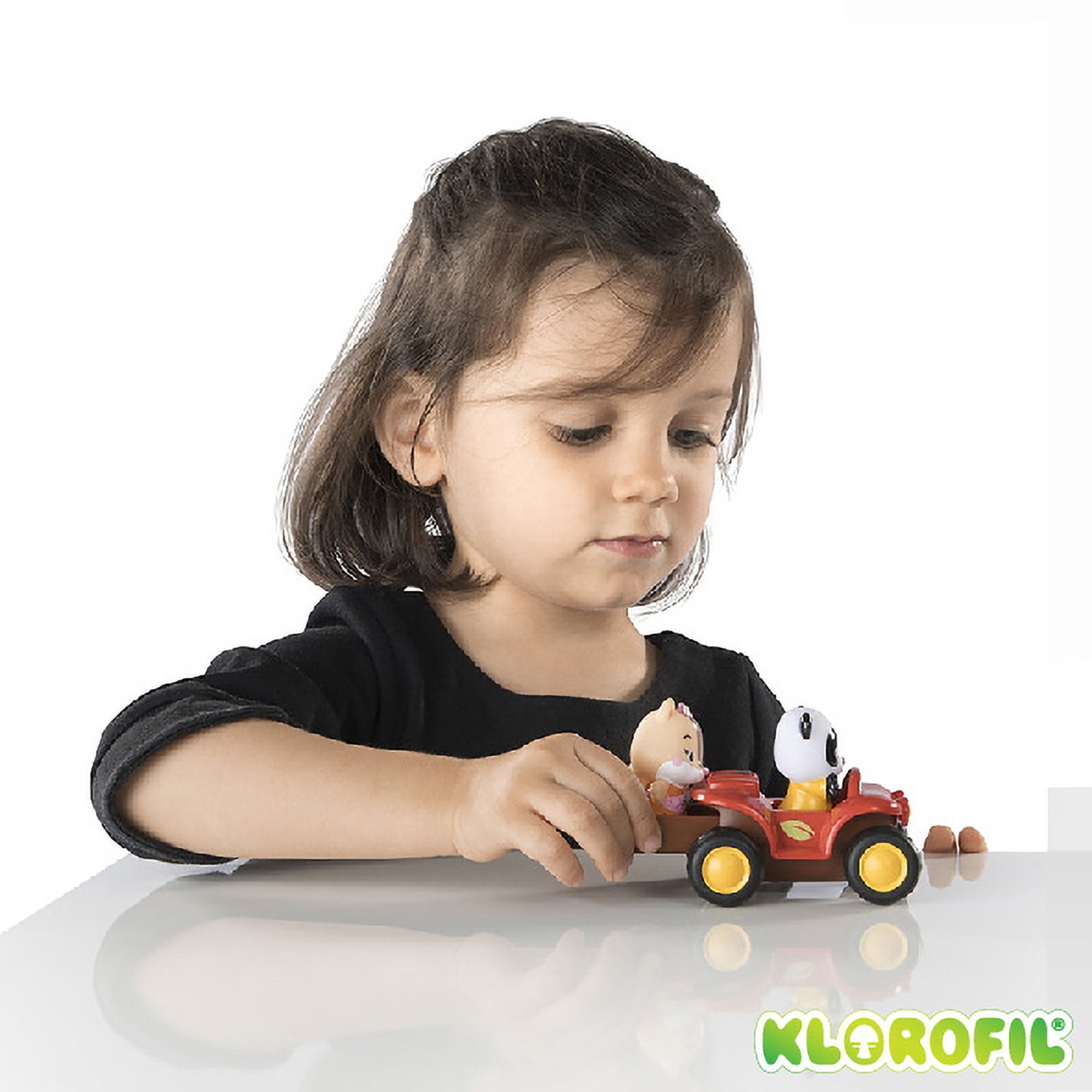 Timber Tots: The Quad - Red - 2pc, ATV Bike Vehicle & Panda Animal Figurine, POP Feature Storage Trunk, Nature Toy Playset, Kids & Toddlers 18Mo+