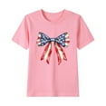 thumbnail image 2 of 4Th Of July Shirts New T-Shirt For Kids Trendy Independence Day Flag Graphic Shirts Girls Boys Casual Short Sleeve Round Neck Cotton Top Pink 3-4 Years, 2 of 5