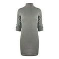 thumbnail image 6 of BadyminCSL Fashion Women Solid Long Sleeve Sweater Dress Tight Turtleneck Pullover Dress, 6 of 9