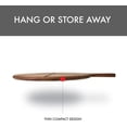 thumbnail image 6 of Dexas Acacia Wood Pizza Cutting Board, 14-Inch Round Paddle Board with Built-In Portion Grooves, Food Safe & Reversible, 6 of 8