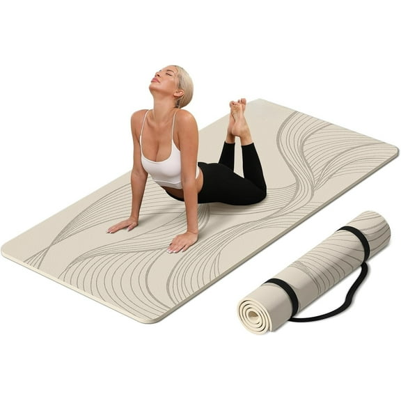 Large Yoga Mat-72’x36’x0.4’ Extra Width & Thick,Comfortable,Non-Slip Exercise Mat-Works Great on All Floor for Stretching,Yoga Studio,Gym or Home Workouts