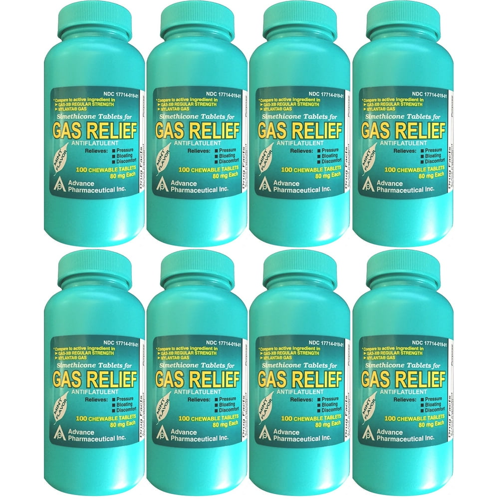 Simethicone 80 mg AntiGas Generic for GasX Gas Relief Mint Chewable