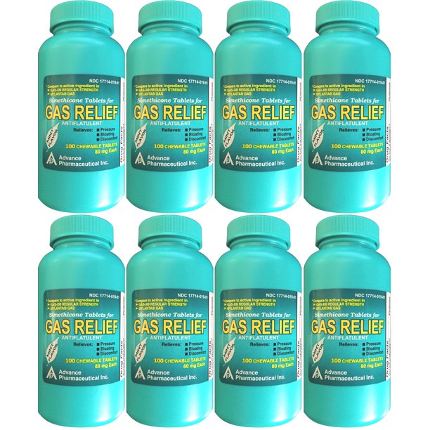 Simethicone 80 mg AntiGas Generic for GasX Gas Relief Mint Chewable