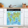 thumbnail image 4 of World Map Dishwasher Magnet Covers for The Front Magnetic Dishwasher Cover Home Cabinet Decals 20" x 26" Refrigerator Door Home Decor, 4 of 5