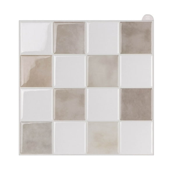 Autocollants de Carreaux Amovibles Design à Grille pour Décoration Murale de Cuisine et Salle de Bain