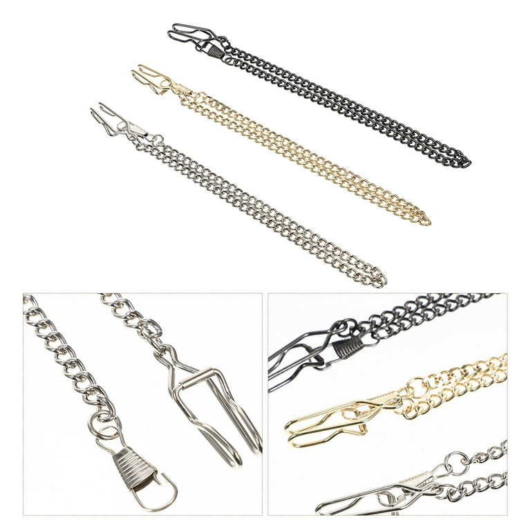 【PC】 3WAY WATCH CHAIN SINGLE Single Albert Pocket Watch Chain with T-Bar Gold 8.Silver (Chain