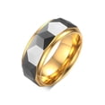 thumbnail image 1 of Men 18K Gold Plated Tungsten Carbide Engagement Wedding Band Ring, 1 of 4