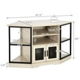 thumbnail image 3 of Dextrus Farmhouse Corner TV Stand for TVs up to 55 inch with Power Outlet, Wood Entertainment Center, TV Media Console with Storage, White Oak, 3 of 8