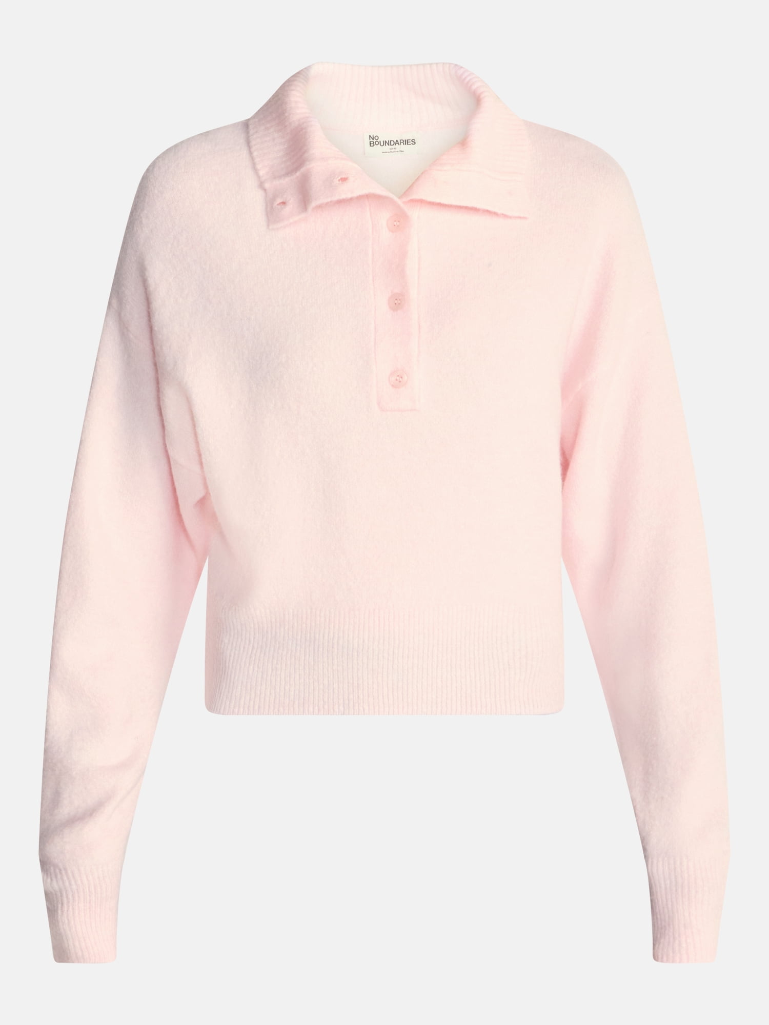 No Boundaries Rugby Collared Sweater, Lightweight, Women's and Women's Plus XXS-4X