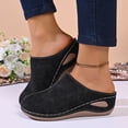 thumbnail image 2 of Pandaie Women's Closed Toe Sandals Hollow out Backless Clogs Wedge Heel Slip on Mules Comfortable Orthopedic Summer Walking Slides Black Size 9, 2 of 8
