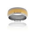 thumbnail image 5 of West Coast Jewelry Men's Ridged Edge Two Tone Steel Ring (8mm), 5 of 5
