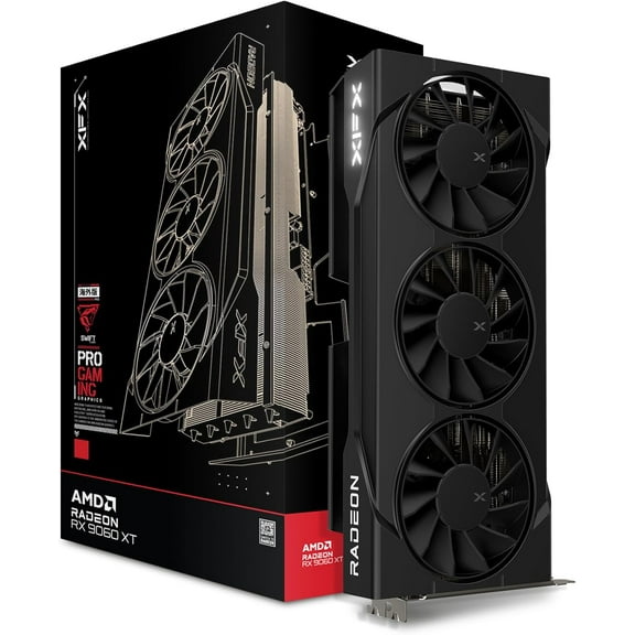 XFX RX-96TS38GB7 XFX SWIFT AMD Radeon RX 9060XT OC Triple Fan Gaming Edition with 8GB GDDR6 HDMI 2xDP, AMD RDNA 4