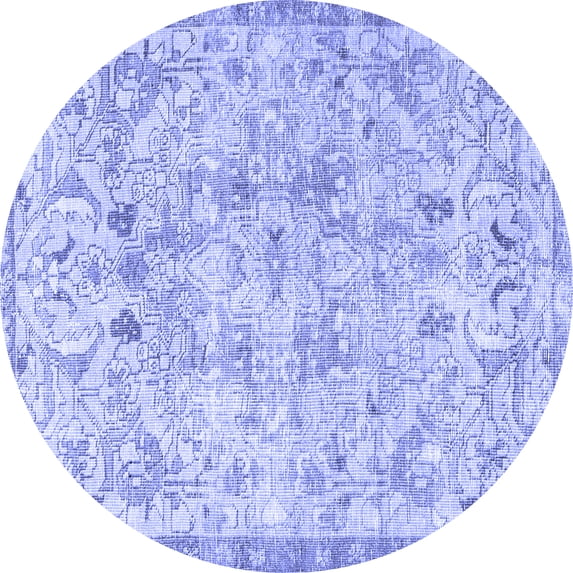 Ahgly Company Indoor Round Persian Blue Traditional Area Rugs, 6' Round