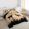 thumbnail image 3 of Manfei Jungle Wildlife Deer Bedding Comforter Set,Wild Animal Moose Twin Comforter Sets,Brown Black Bedding Set For Kids,Breathable Home Decor Reversible,2-Piece, 3 of 8