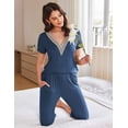 thumbnail image 3 of Ekouaer Womens Pajama Sets Pajamas Sets Sleepwear Shorts Lounge Set summer pajamas for women, 3 of 6