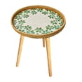 thumbnail image 2 of Tnarru Side Table, Bedside Table, End Table, Multifunctional Open Design Tea Table with Shell Inlays for Proch, Bedroom, Balcony, Indoor Four Leaf 50cm, 2 of 8