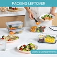 thumbnail image 4 of Sindcom 5 Pack 33oz Glass Storage Containers with Lids, 2 Compartments Meal Prep Containers, Airtight Lunch Boxes with Snap Locking Lids for Microwave, Oven, Freezer, Dishwasher, 4 of 10