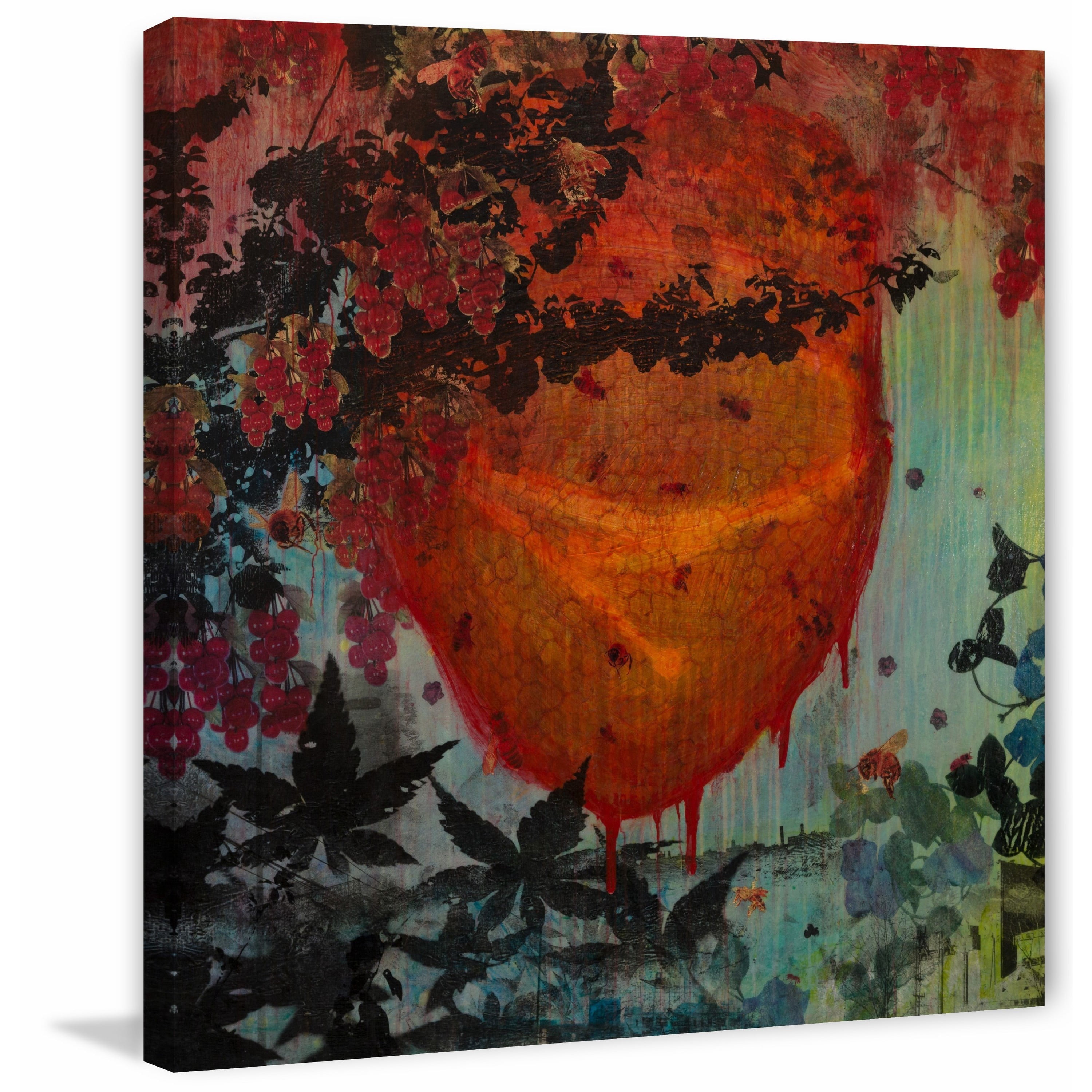 "Bee Hive in Motion" Painting Print on Wrapped Canvas