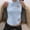 *Blue, variant on ClodeEU Women's Solid Color Asymmetric Pleated Cinched Waist Top with Heart Cutout , Crewneck Sleeveless Casual Blouse Black,Womens Plus L