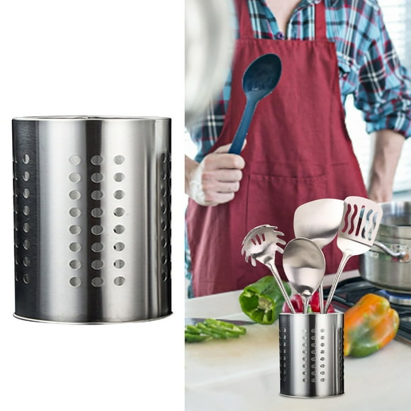Riforla Stainless Steel Chopsticks Storage Bucket Drain Chopsticks Cage Kitchen Chopsticks Rack Chopsticks Cage Tableware Silver One Size