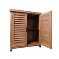thumbnail image 2 of 31.5 Inch Potting Bench with Storage Cabinet and Metal Table Top for Outdoor/Patio, Garden Furniture Wood Workstation, Coffee, 2 of 8