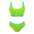 thumbnail image 3 of TEVEQ Tankini Swimsuits for Women Tummy Control Swimsuits for Women 2 Piece with Short Women's Two Swimsuit High Waisted Contrasting Colors Bikini Sets Double Shoulder Bathing Suits for 2024, 3 of 7