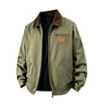 thumbnail image 2 of Winter Jackets for Men Solid Color Turndown Collar Loose Casual Jacket Long Sleeve Warm Outerwear With Pockets Daily Winter Wear, 2 of 5