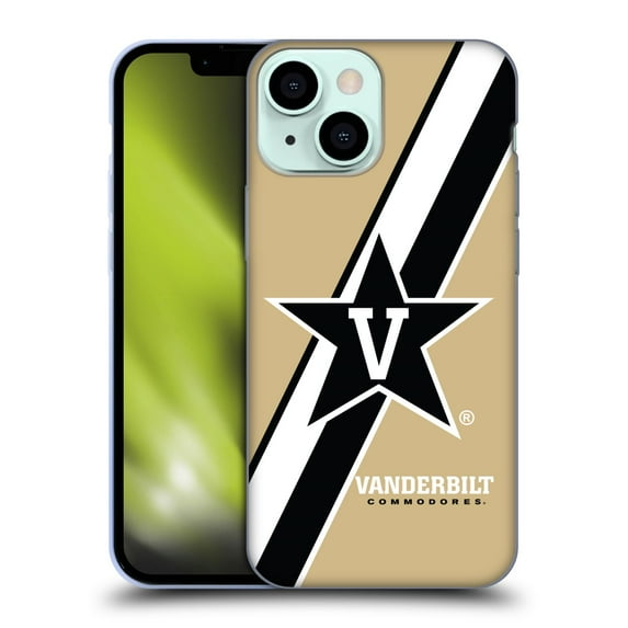 Head Case Designs Officially Licensed Vanderbilt University Vandy Vanderbilt University Stripes Soft Gel Case Compatible with Apple iPhone 13 Mini