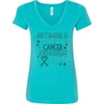 thumbnail image 3 of Inktastic September is Ovarian Cancer Awareness Month Women's V-Neck T-Shirt, 3 of 5