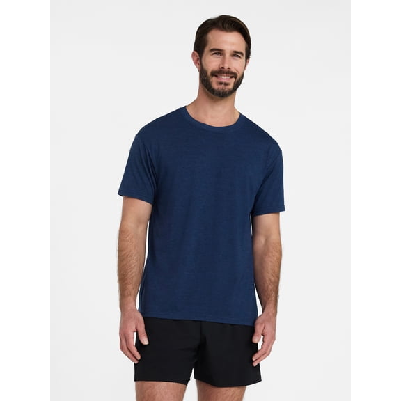 Athletic Works Men's and Big Men's Tri Blend Tee with Short Sleeves, Sizes S-4XL