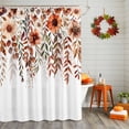 thumbnail image 2 of Shower Curtain 72"W x 96"L Thanksgiving Fall Rustic Flowers Leaves Fabric Shower Curtains Set with Hooks Water Repellent Bathroom Curtains Machine Washable Bathroom Accessories, 2 of 6