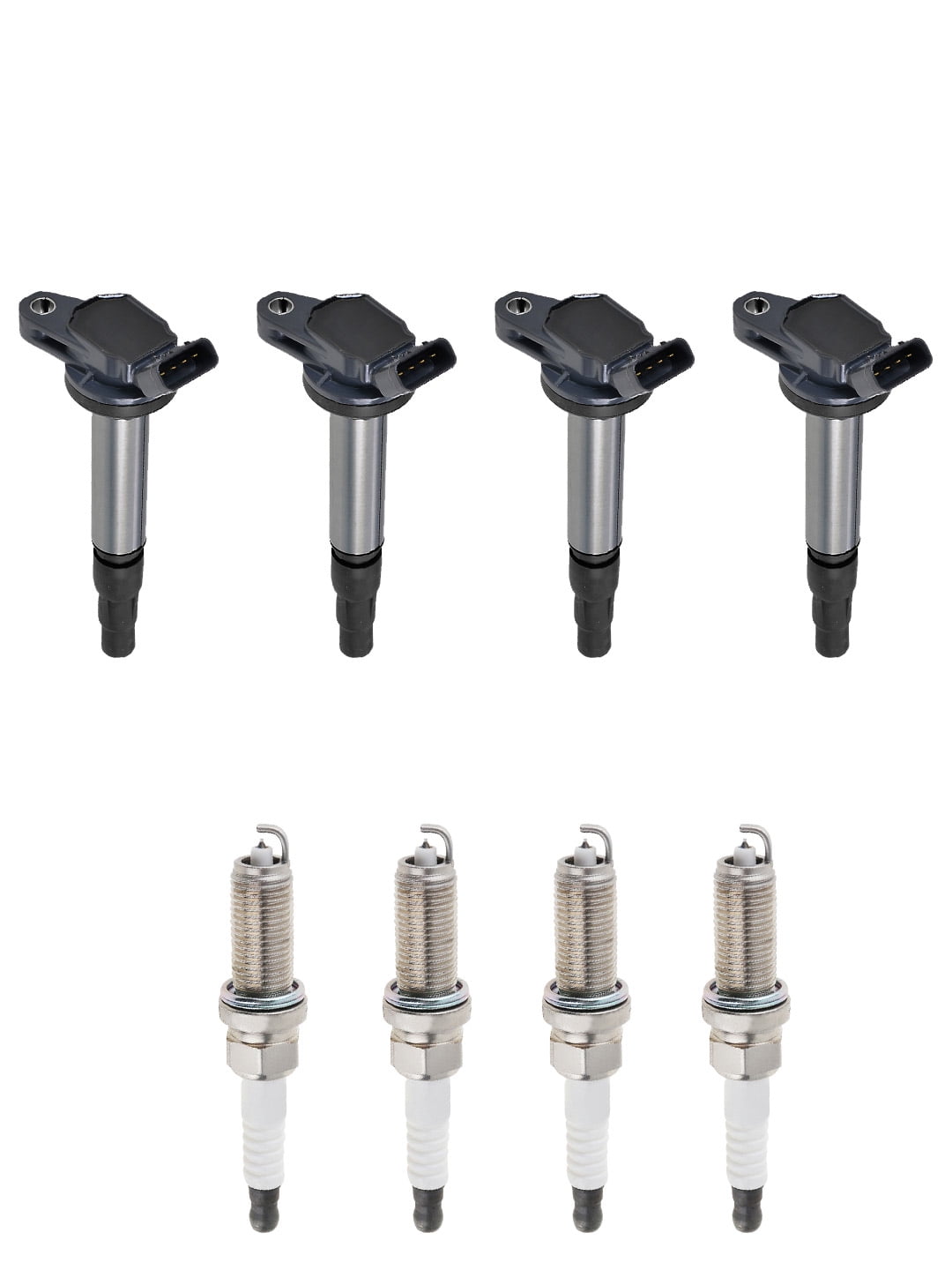 Set of 4 ISA Ignition Coils and 4 Denso Spark Plugs Compatible with