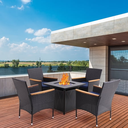 Alpha Joy 5-Piece Outdoor Fire Pit Table Set 50,000 BTU