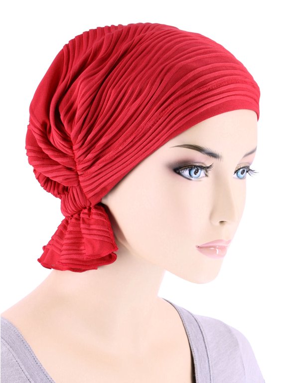 The Abbey Cap in Red Wave Micro Ruffle