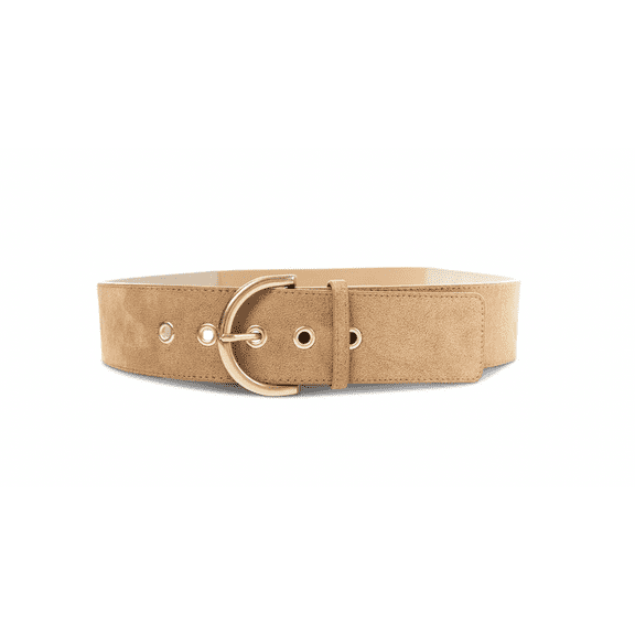 Style & Co Women's Faux-Suede Stretch Belt - Cognac