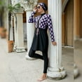 thumbnail image 6 of IBTOM CASTLE Muslim Swimsuits for Women Modest Islamic Arabic Swimwear Burkini Full Cover Hijab Top Pants Swimming Cap Bathing Suits XL Black + Purple, 6 of 8