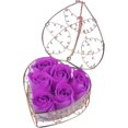 thumbnail image 1 of KAIYANG Día de San Valentín para ella, decoración fragante de la habitación, adornos de flores rosas artificiales, aniversario (rosa) morado, 1 of 5