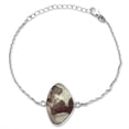 thumbnail image 2 of Natural Coffee Bean Jasper 925 Sterling Silver Bracelet Jewelry SDB3460, 2 of 6