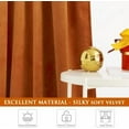 thumbnail image 6 of Velvet Curtains 120 inches for High Ceiling Window, Orange Thermal Insulated Light Blocking Home Decor for Living Room, Back Tab, W52 x L120, 2 Panels, 6 of 6