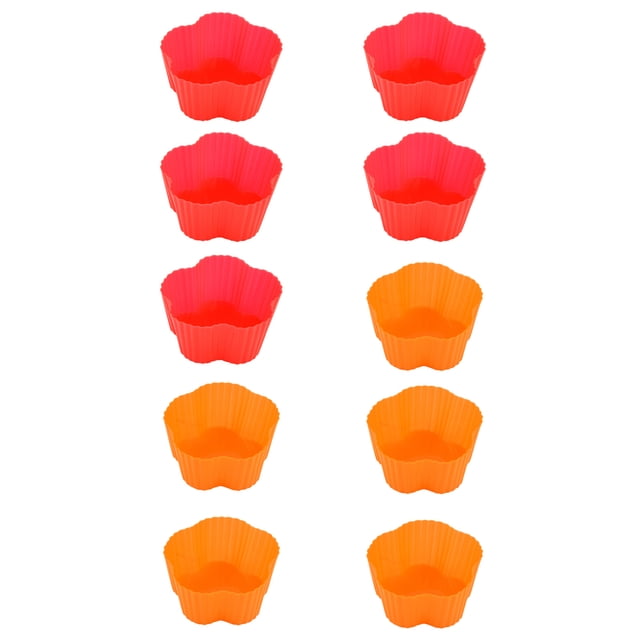 10 mini moldes reutilizables de silicona para hornear y utensilios de cocina de silicona se pueden lavar en lavavajillas.
