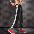 thumbnail image 4 of Pantalones deportivos de entrenamiento de baloncesto con botones de talle medio para hombre, 4 of 5
