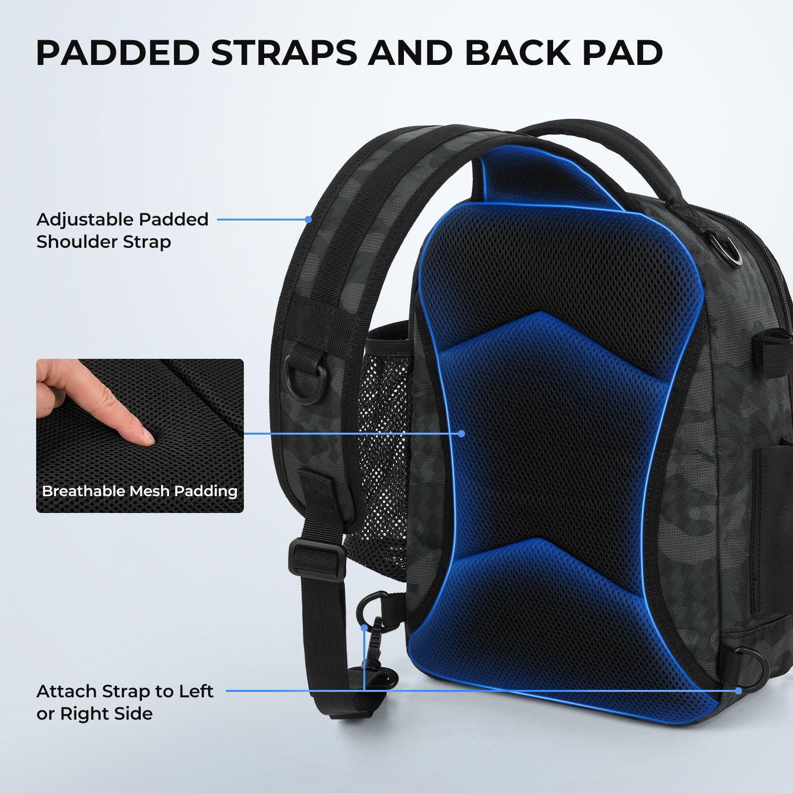 KastKing Fishing Sling Bag, Fishing Backpack with Rod & Beverage Holder, Tackle Bag for Fishing Gear- BaitSpace