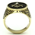 thumbnail image 3 of Luxe Jewelry Designs Men's Gold IP Stainless Steel Masonic Ring with Clear Crystal and Black Epoxy -, 3 of 4
